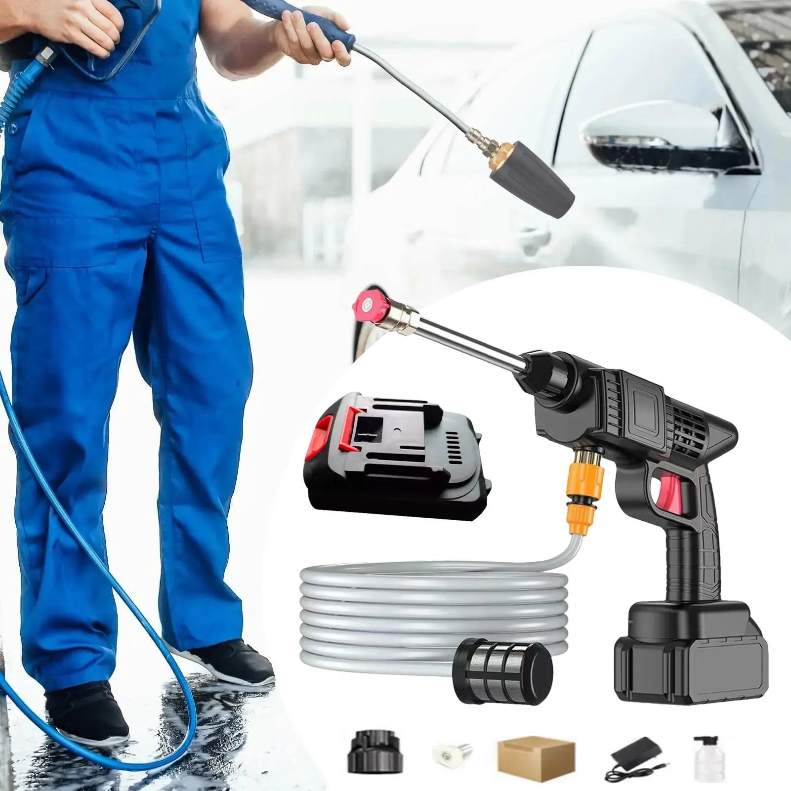 Cordless High Pressure Cleaner Washer Spray Water Guns Car Wash Pressure Water Cleaning Machine garden Electric Watering Guns