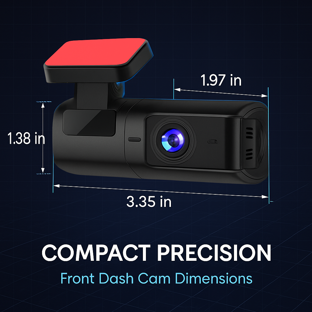 Front Dash Cam for Cars with App Control and Wide Viewing