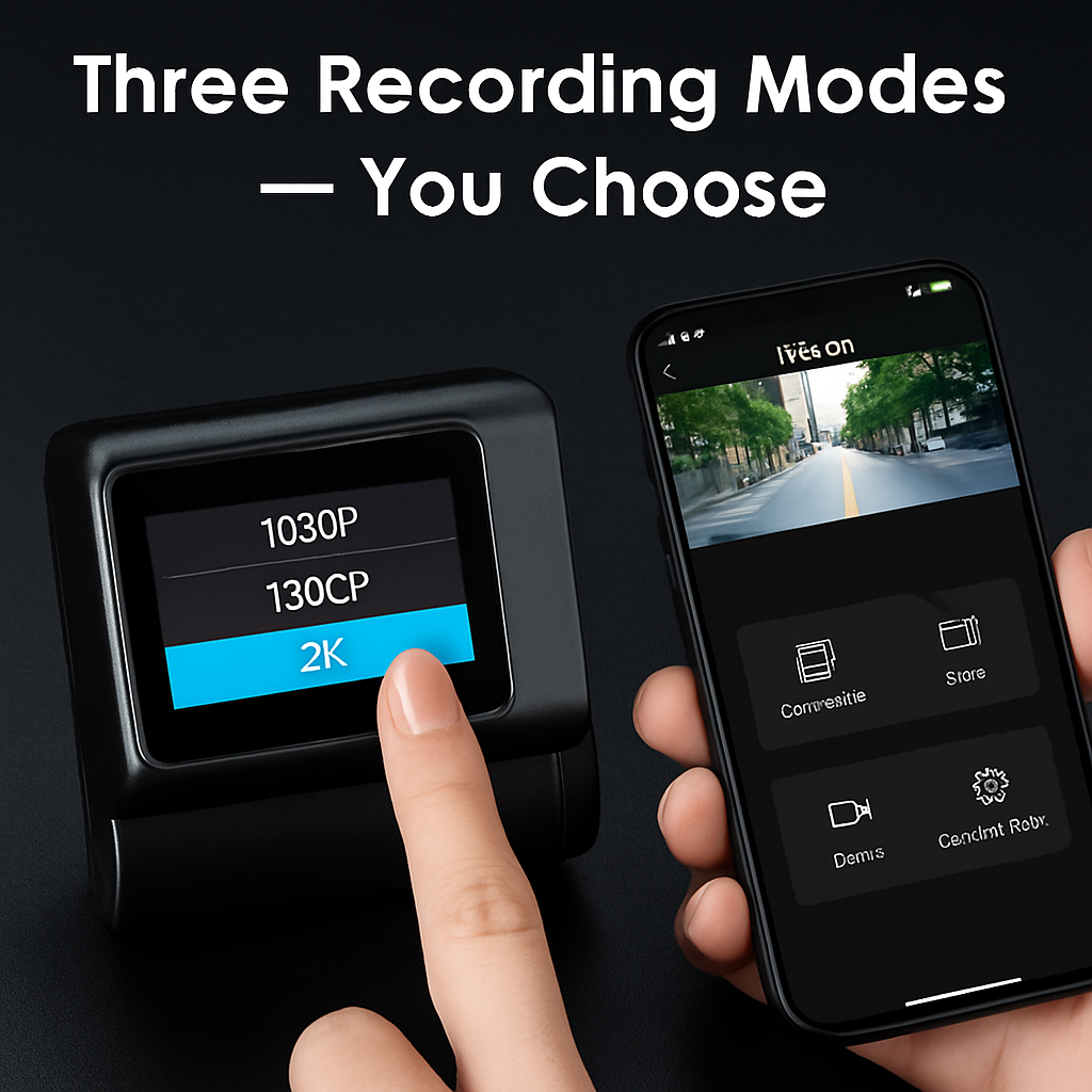 Front Dash Cam for Cars with App Control and Wide Viewing